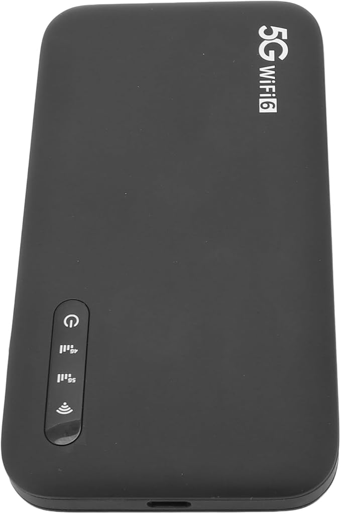 Alomejor 5G Mobile Hotspot Portable WiFi 6 Router with SIM Card Slot for Travel Home and Outdoor Use Supports 16 Devices 2.77Gbps Speed 6100mAh Battery IP67 Rated