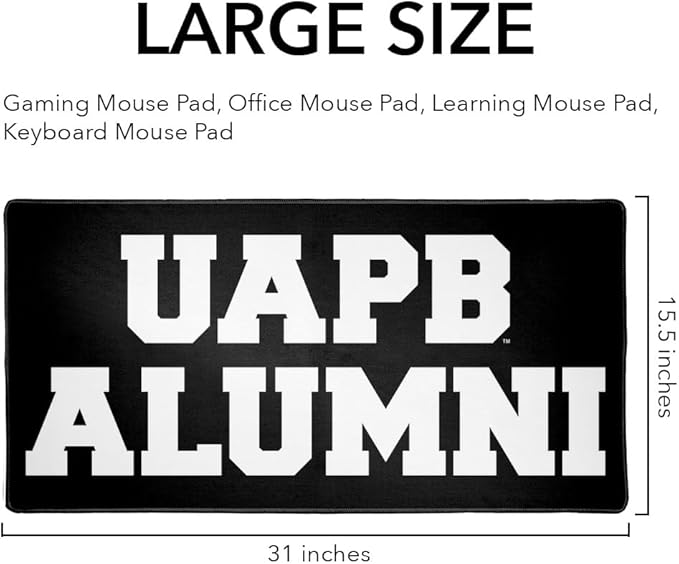 Arkansas at Pine Bluff Alumni Logo Large Gaming Mouse Pad Desk Mat with Stitched Edges Non-Slip Base for Gamer Home and Office 31.5 x 15.7