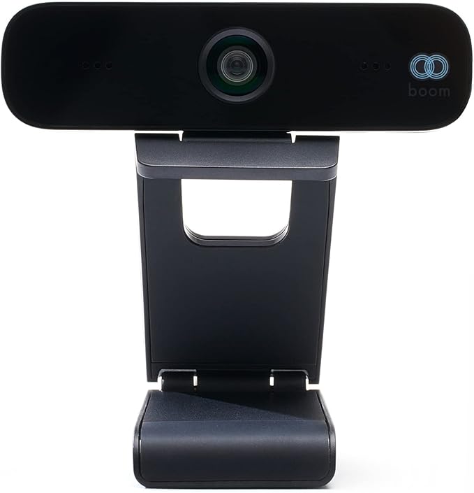 Boom Work from Home Kit | MINI 1080p Webcam (90° Wide Angle Advanced Focus Low Light USB Plug &amp Play) + Giro Speakerphone (360° Mic Full-Duplex HD Audio Bluetooth/USB) for Zoom/Teams