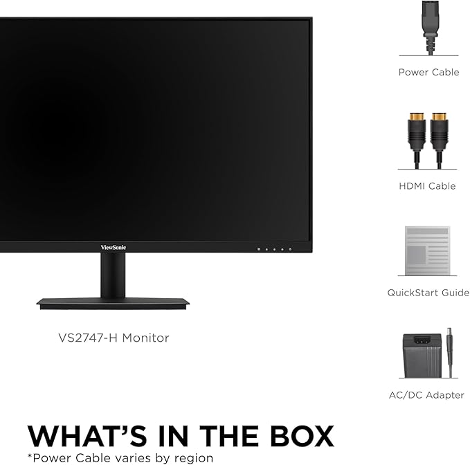 ViewSonic VS2747-H 27 Inch 1080p IPS Monitor with 100Hz Variable Refresh Rate Thin Bezels Eye Care HDMI VGA