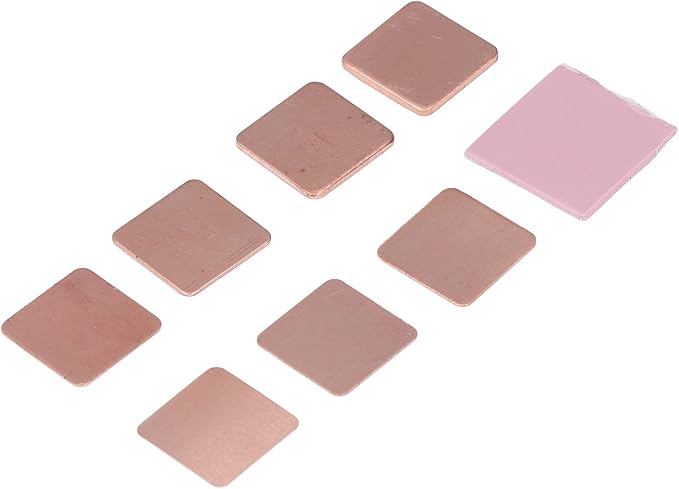 Copper Heatsink Sheets Silicone Pads Cooling Thermal Shim Set 70PCS Copper 10PCS Silicone Pads for Notebook Chipset Laptop GPU VGA VRAM RAM IC Chip Cooling