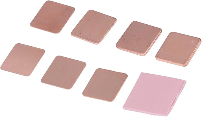 Copper Heatsink Sheets Silicone Pads Cooling Thermal Shim Set 70PCS Copper 10PCS Silicone Pads for Notebook Chipset Laptop GPU VGA VRAM RAM IC Chip Cooling