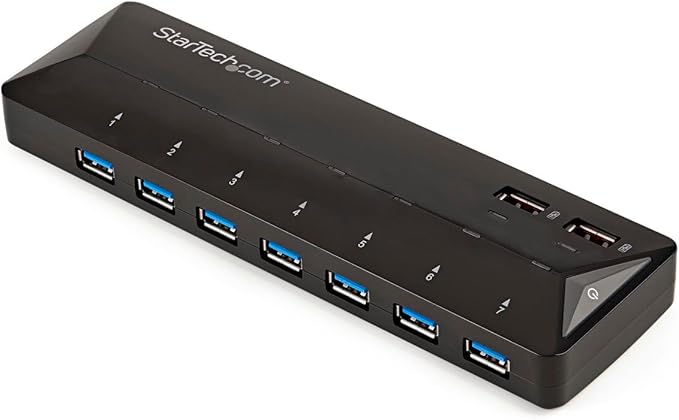 StarTech.com 9 Port USB 3.0 Hub - 7 x USB-A 2 x USB-A Fast Charge Ports - Multi Port Powered USB Charging Station (ST93007U2C)
