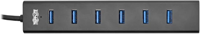 TRIPP LITE 7-Port Portable USB 3.0 SuperSpeed Mini Hub/Splitter Portable Aluminum 5 Gbps Data Transfer Black (U360-007-AL)