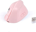 Bluetooth MouseErgonomic Vertical Mouse Wireless Rechargeable Mice Dual Mode (Bluetooth &amp USB) Vertical Optical Mice with USB Receiver 6 Buttons 1600 DPI for LaptopComputer Mac Windows(pink)