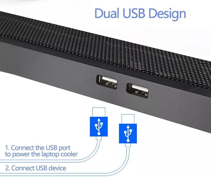 Laptop Cooling pad for Asus Republic of Gamers XG259 Gaming laptops Laptop Cooler with 4 Fans LCD Display Screen 4 Height 2 USB-A Port Laptop Stand