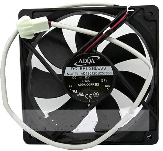 AD12012DB257000 120mm DC12V Silent Cooling Fan - 2-Wire 120x120x25mm for Laptops and Electronics