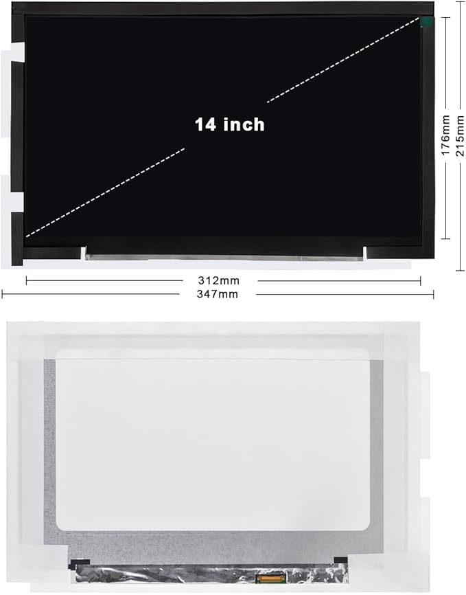 14 Inch LCD Screen for Lian Li O11 Mini PC Case FHD 1920x1080 Laptop Screen Replacement PC Secondary Display HDMI 72% NTSC(White)