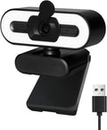 Yoidesu Webcam for PC 1080P HD Webcam with Adjustable Ring Light and Microphone Rotatable Wide Angle Camera Plug and Play USB Web Camera for Wins OS X Laptop Desktop