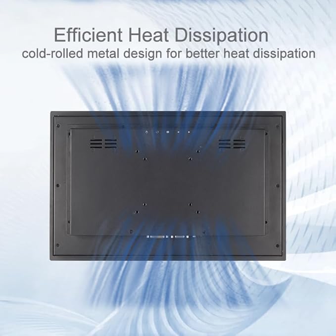 UN UNITEDTIME 15.6 Inch Industrial 10-Point Touch Monitor Open Frame HDMI/VGA/DVI Interface Built-in Speakers Capacitive Touch Screen Technology Metal Frame (Touchscreen Metal Frame)