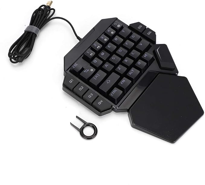 Single Hand Gaming Keyboard Mechanical Gaming Keyboard 35 Keys One Handed Keyboard with RGB Blacklight Small and Portable