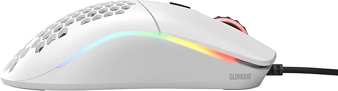 Glorious Model O Wired Gaming Mouse 67g Superlight Honeycomb Design RGB Pixart 3360 Sensor Omron Switches Ambidextrous - Matte White