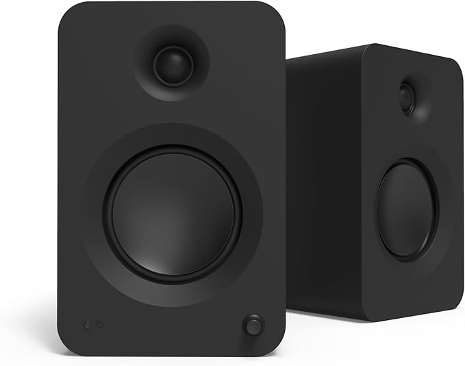 Kanto REN MB Bluetooth Powered Bookshelf Speakers - Matte Black Pair with 1 Year Amber Protection Extension Plan (2024)