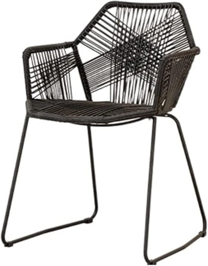 Adjustable Office Computer Chair with Armrest Outdoor Lounge Chair Coffee Chairs Dining Chairs Balcony Chair(Black)