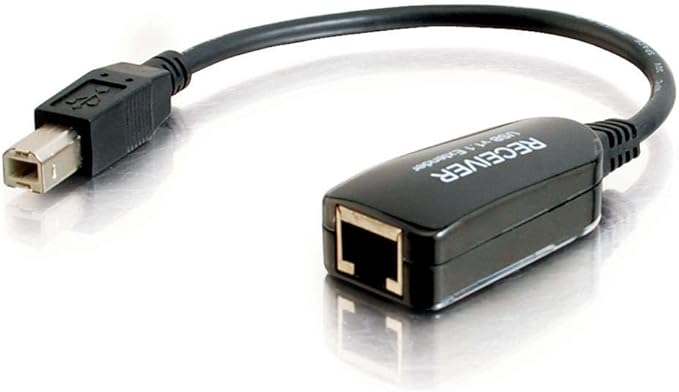 Legrand - C2G USB Extender Dongle USB Superbooster Signal Extender RJ45 to USB Receiver Signal Booster Black 1 Count C2G 29353