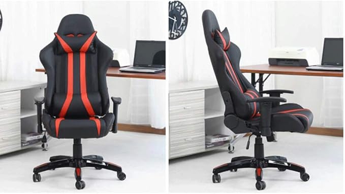 YYDS Chair Artificial Leather Gaming Chair Executive Ergonomic Swivel Chair with Headrest and Lumbar Pillow Fashion Esports Chair Ergonomically (Color : White)
