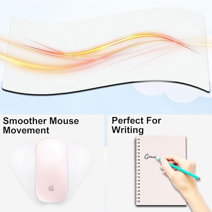 Desk Mat with Wireless Charging White Mouse Pad with Wireless Charger Desk Pad Matt for Desktop Mousepad Gaming Large Mouse Pad Leather Compute for Keyboard and Mouse 32 x 16
