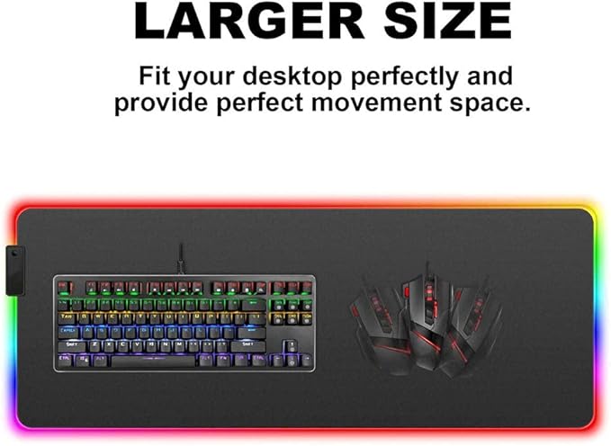 Gaming Mouse Pads Dj Hand Drive Led Gaming RGB Gamer Large Mousepad Lighting USB Keyboard Colorful Desk Pad for Pc Laptop Desktop 700X300mm