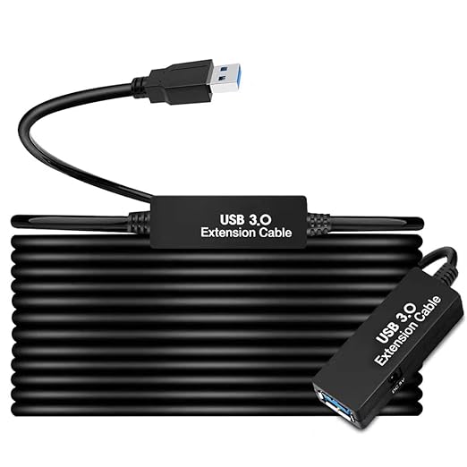33FT USB 3.0 Active Extension CableUSB Extension Cord A-Male to A-FemaleCompatible with Oculus Quest 3 VRHeadsetHard DrivePrinterWebcamScannerPS4 More