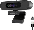 TOALLIN 2K QHD Webcam for Windows Hello Face Login IR Facial Recognition Camera USB Webcam with Microphone 92° Wide Angle View Computer Web Camera for Video Calls