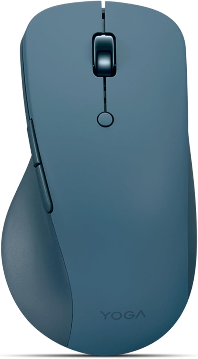 Lenovo Yoga Pro Mouse Bluetooth USB-C Rechargable Dual Mode Bluetooth 6 Button Right Handed Design Ergonomic Design Programmable Buttons 2-Way Metal Scroll Wheel Tidal Teal