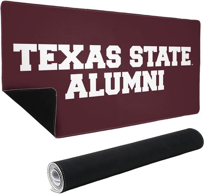 Texas State Alumni Large Gaming Mouse Pad Desk Mat with Stitched Edges Non-Slip Base for Gamer Home and Office 31.5 x 15.7