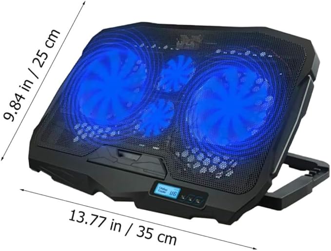 Angoily Multi Angle Laptop Cooling Rack with Four Silent Fans Dual USB Ports Skid Holder for Notebooks Portable Durable Computer Radiator Stand