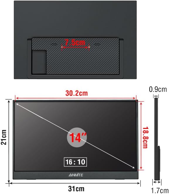 14 Portable Touch Monitor for Laptop Computer Gaming Display Metal Enclosure Mobile Display