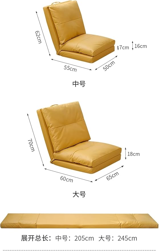 ELEFOCUS Folding Lazy Sofa ChairPortable Chaise Lounge Chair SofaFolding Lazy Sofa Chair Lounge Chair 6-Position Floor Chair(GreenLarge)