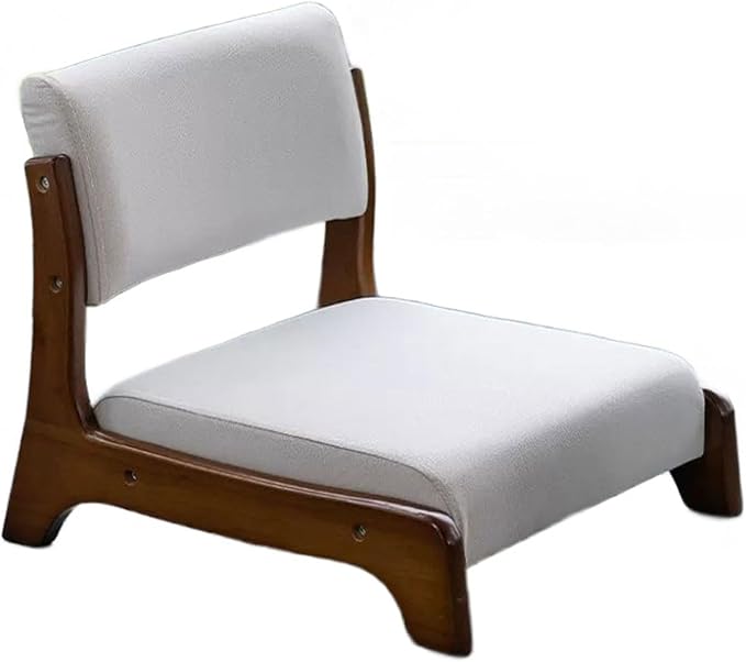 Aimeryup Parlour Floor Chair Wooden Artificial Leather Cushion Lazy Tatami Legless Chair Back Support 45X50X43CM(Size:45X50X43CMColor:D)