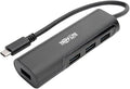 Tripp Lite USB C Hub 4-Port w/ 4X USB-A Portable Compact USB Type C USB-C Thunderbolt 3 Black (U460-004-4AB)