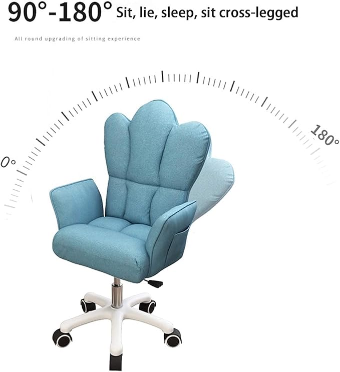 Katzowen Home Office Chair Dwelling backrest Gaming Chair Reclining Swivel Chair Simple Lift Cute Group Chair Faineant Learning (Color : Blue)