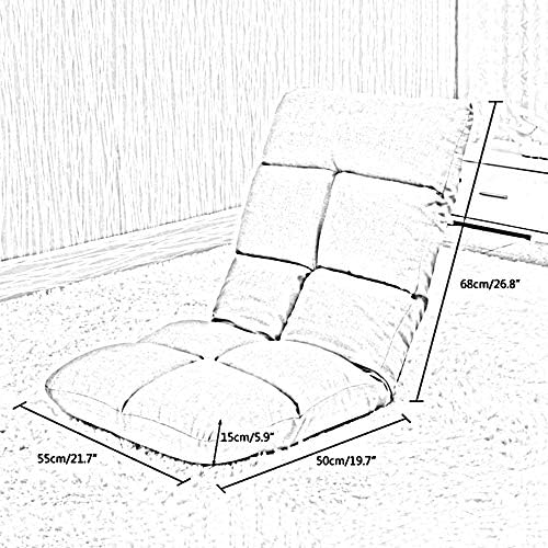 Floor Chair Floor Chair Folding Single Sleep Independent Liner Lazy Leisure Sofa Removable and Washable Computer Bed Chair 5 Levels Adjustable Simple Meditation Chair (Color : Light Blue)