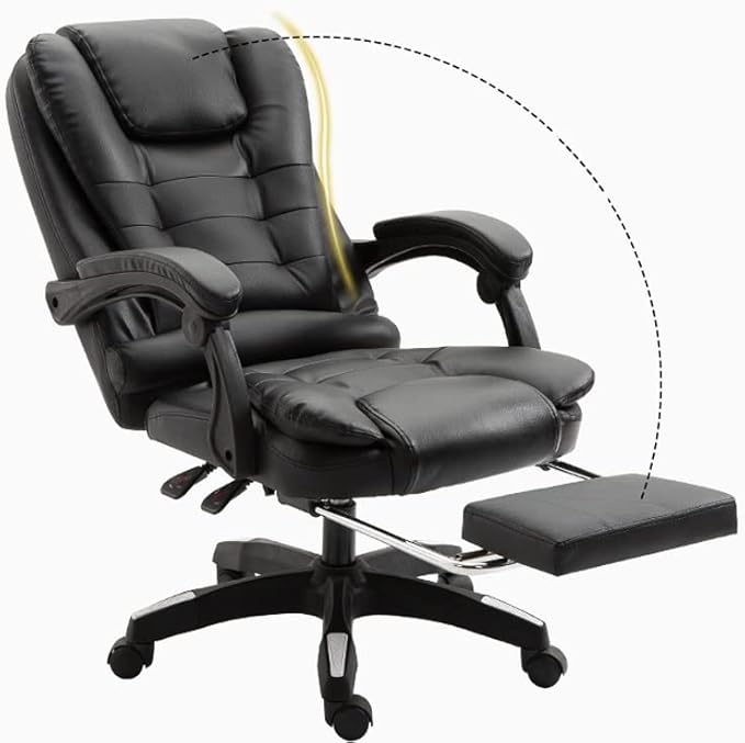 Office Chair Gaming Chair Computer Chair Gaming Chair Lying Massage Lifting Rotatable Armchair Footrest Office Adjustable Swivel Leather Executive Massage Chair