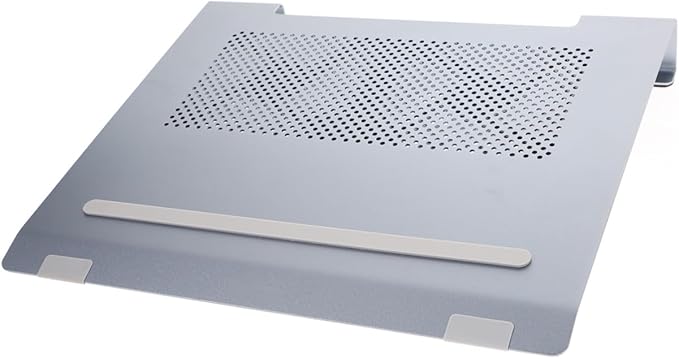 Laptop Cooler Cooling Pad with LED Fan Aluminum Alloy Stand for Laptops to 17.3 Inch USB Quiet Notebook Cooler Ventilated Base in Gray for Home and Office Use