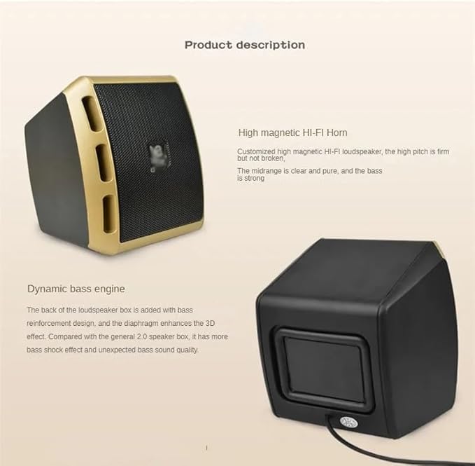 Portable Speakers with Mini Diaphragm for Computers and Laptops Desktop(D)