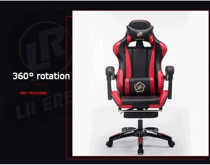 YYDS Chair Gaming Chair Office Chair Esport Gaming Bureau Chaise Recliner Armrest Armchair Pillow Footrest Ergonomics Furniture Ergonomically (Color : Black and red Size : with footrest)