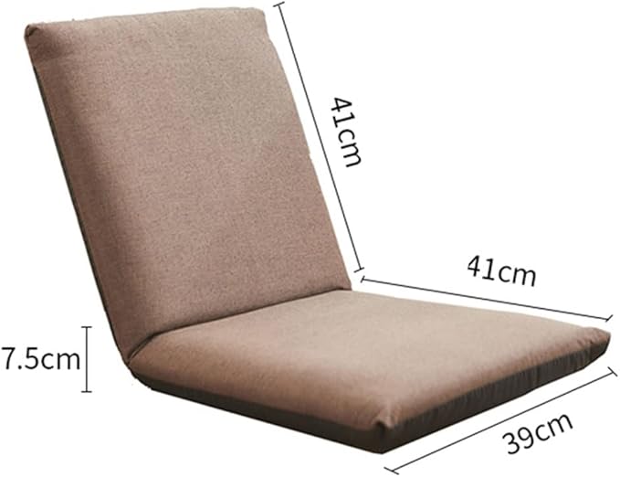 Floor Chair Floor ChairHome Folding Padded Gaming Chair Adjustable Backrest Meditation Chair Floor Seating with Metal Zipper for Bedroom Balcony Colour (Color : Green) Brown