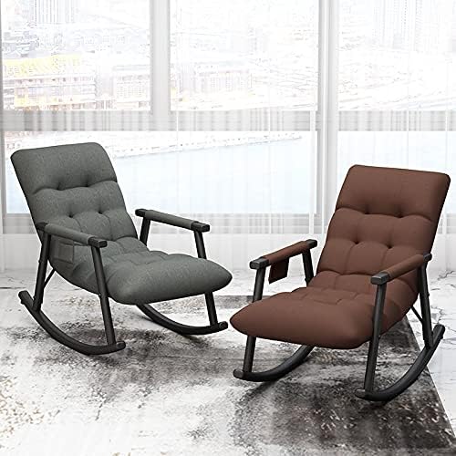Office Chair Gaming Chair Computer Chair Rocking Chair Nordic Home Single Recliner Casual Lounger Living Room Deckchair Bedroom Balcony Rocking Chair Sofa Lazy Chair (Color : Natural)
