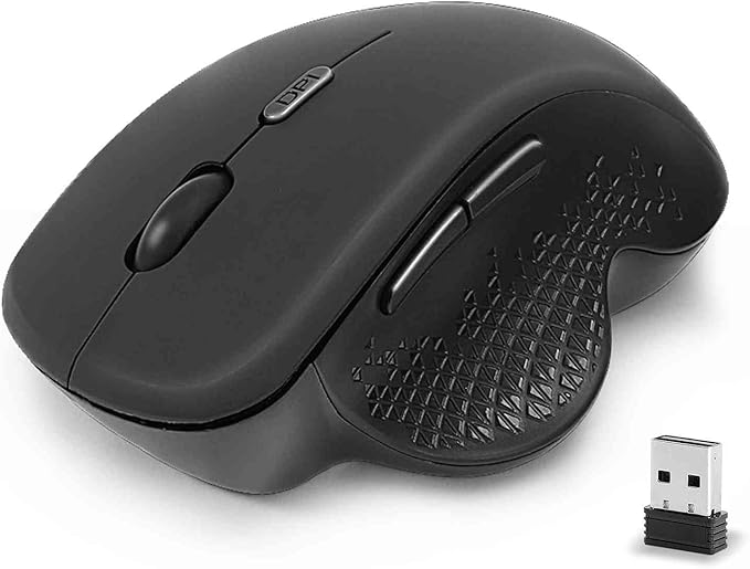 UrbanX Silent Wireless Mouse Bluetooth &amp 2.4Ghz Rechargeable Ergonomic Compatible with Asus ROG Zephyrus Tablet/Laptop/PC/Android/iOS/Windows/MacOS -Black