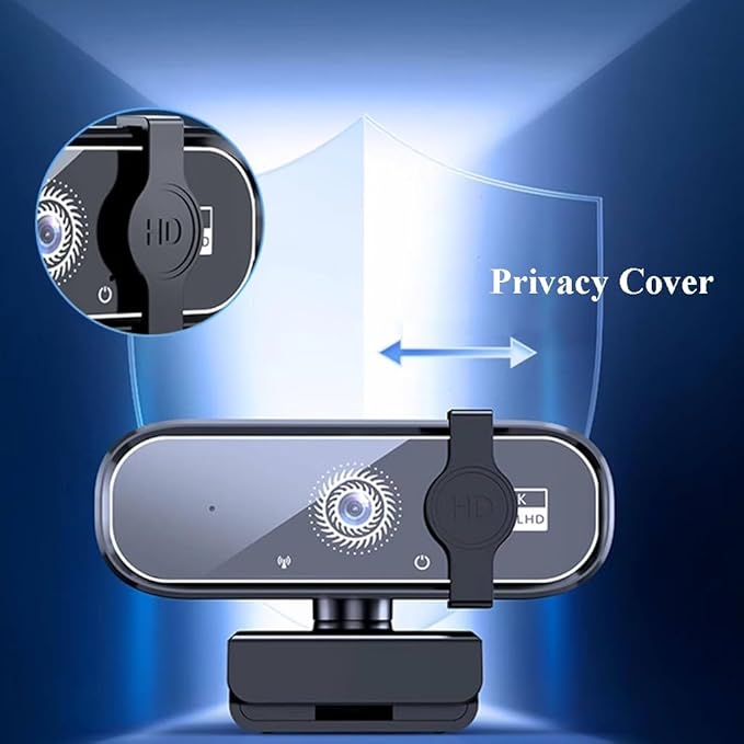GIZNXBA Webcam for PC with Built-in Microphone Auto Light Correction USB-A Privacy Cover Wide Angle Camera for High-End Business Meetings&ampLive Streaming(1080P)