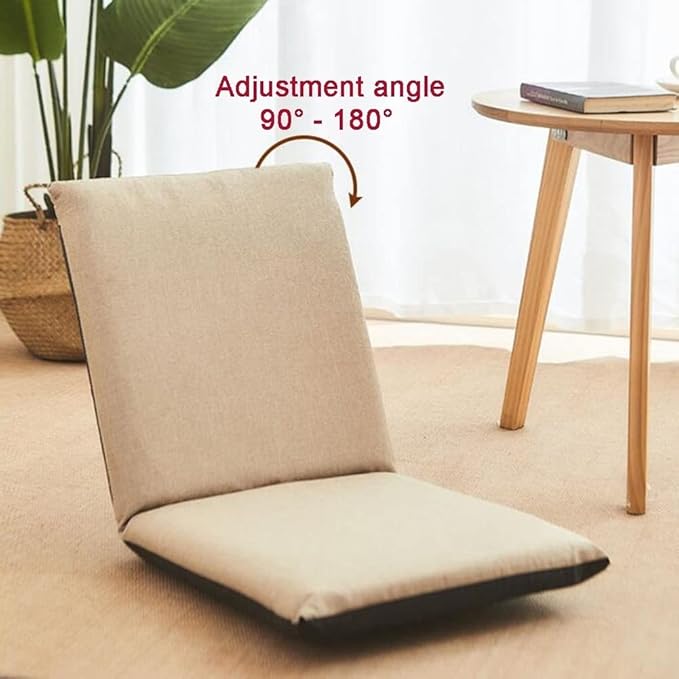 Floor Chair Floor ChairHome Folding Padded Gaming Chair Adjustable Backrest Meditation Chair Floor Seating with Metal Zipper for Bedroom Balcony Colour (Color : Green) Brown