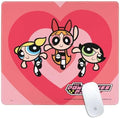 Skinit Medium Gaming Mouse Pad - Officially Licensed Powerpuff Girls Hearts Design with Stitched Edges Waterproof Non-Slip Rubber Base Desk Mat for Keyboard &amp Mouse 17.7 x 15.75 inches