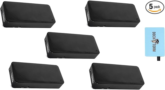Targus USB-C Universal Docking Station with 100W Power Delivery (USB Type-C 3 USB Type-A Audio Jack 2 DisplayPort 2 HDMI 2.0 1 RJ-45 Support up to 2 UHD 4K Display) Bundle with Docztorm (5 Pack)