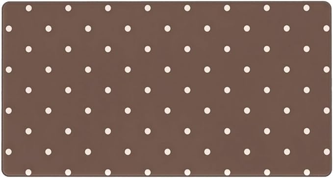 Brown and White Polka Desk Cover MatExtended Large Mouse PadComputer Laptop Mat Desk Decor for Office Game Home 30x16 Inch