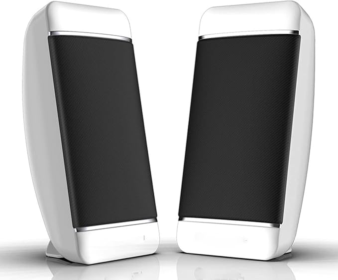 Computer Speakers with USB Powered 3.5 mm AUX-in Portable Speaker for Computer Laptop Notebook Desktop (Color : White)