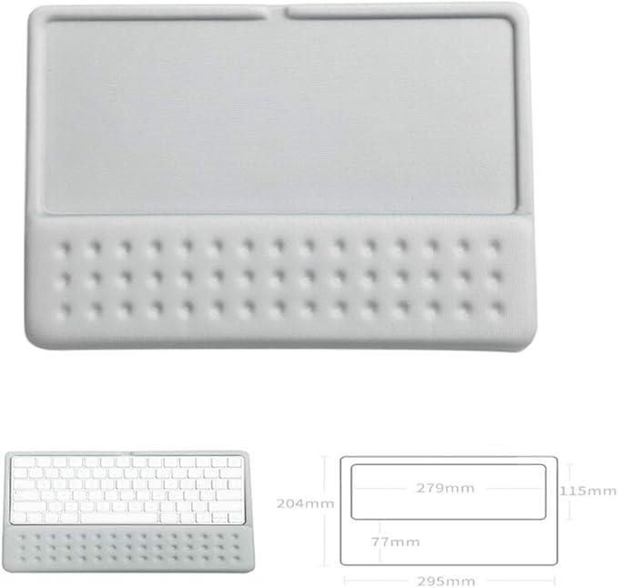 Buwico 2 in 1 Keyboard Wrist Rest Pad Wrist Support Keyboard Mat Wrist Rest Mouse Pad for Apple Magic Keyboard 2 (Gray)