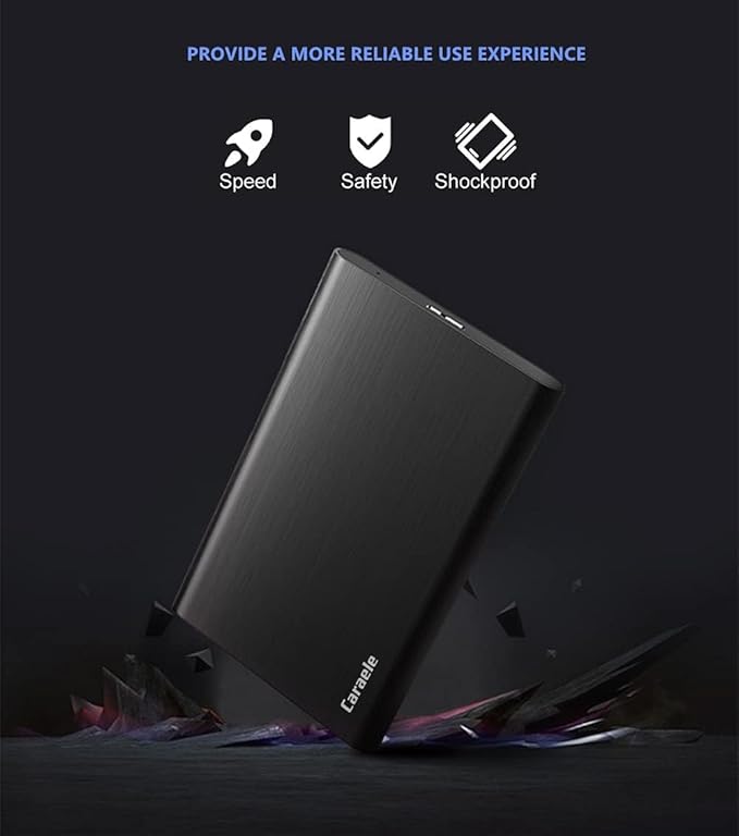 1TB Ultra Slim Portable External Hard Drive USB3.0 HDD Storage Compatible for PC Desktop Laptop MacBook Chromebook Xbox One Xbox 360 PS4 (Black)