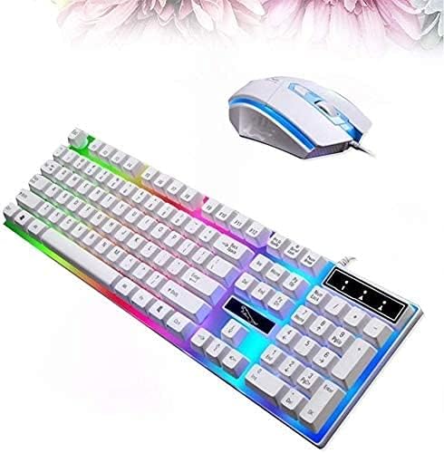 Keyboard Mouse Combo RGB Gaming Keyboard and Backlit Mouse ComboUSB Wired Backlit KeyboardLED Gaming Keyboard Mouse Set for Windows PC with USB