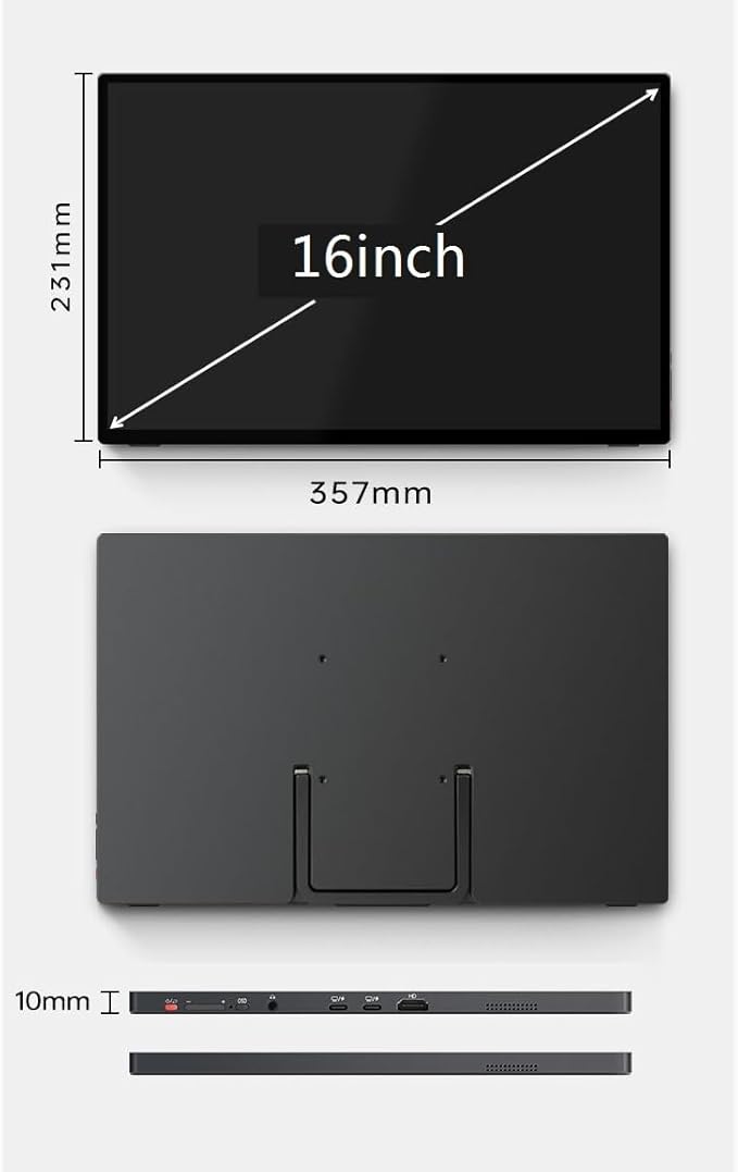 Second Screen Portable Display 16-inch 3K Ten-Point Touch Game Console Extended Sub-Screen 60 Hz Refresh Rate Gaming